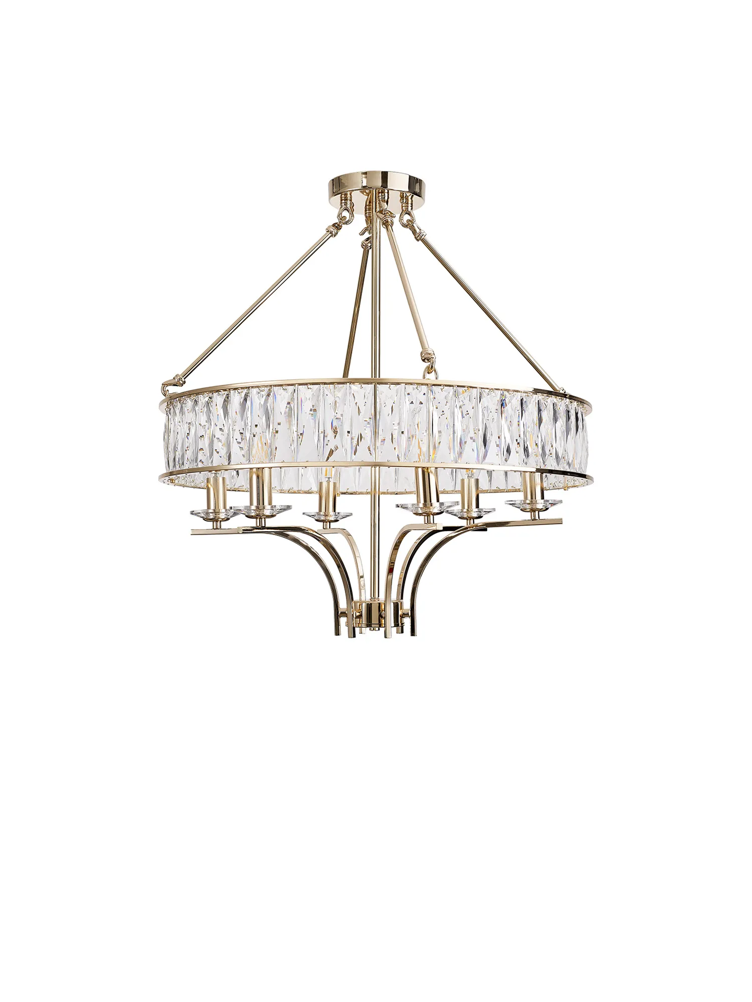 Vivienne Crystal Pendant/Semi Ceiling 6 Light French Gold IL31825  Diyas Vivienne French Gold